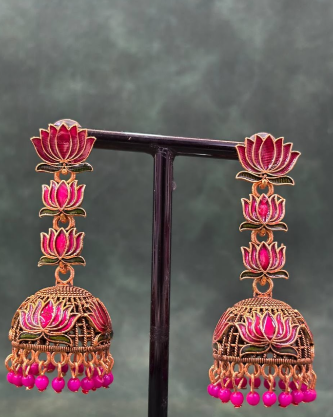 Pink Lotus Eerrings