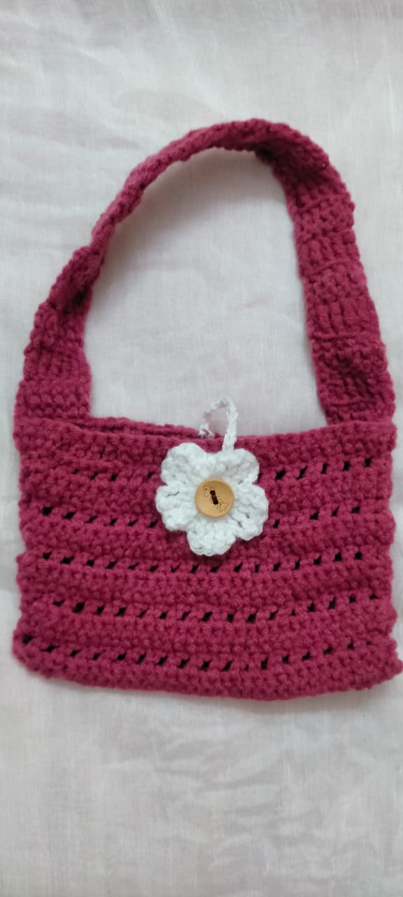 Crochet red bag